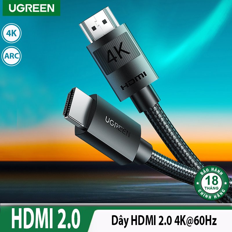 Cáp HDMI 2.0 dài 1M Ugreen 30999 bọc nylon 4K 2K